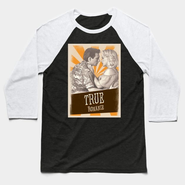 Vintage Aesthetic True Romance Baseball T-Shirt by SkulRose